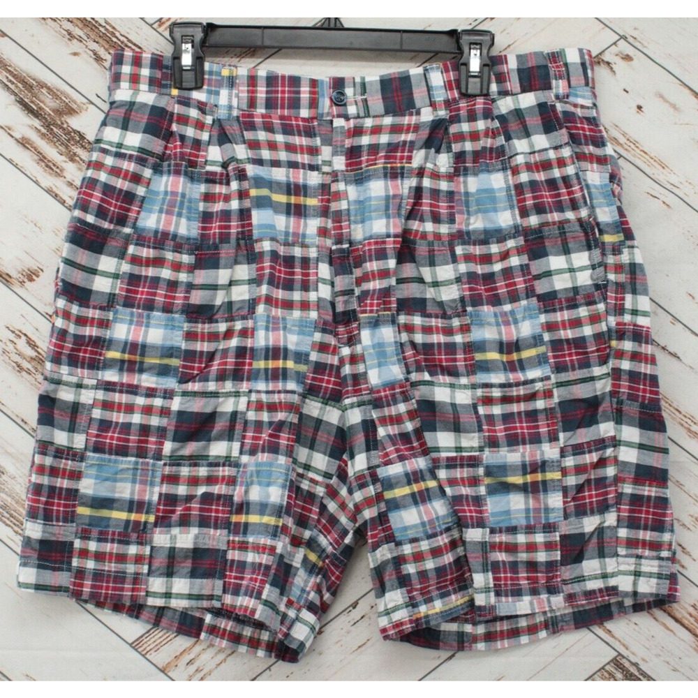 Jos A Bank Shorts Mens 36 Multicolor Madras Patchwork Plaid Golf Vacation Preppy